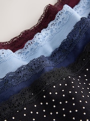 Navy/Blue/Black Spot - Slips aus Baumwolle und Spitze 4er-Pack - Bild 7 von 7