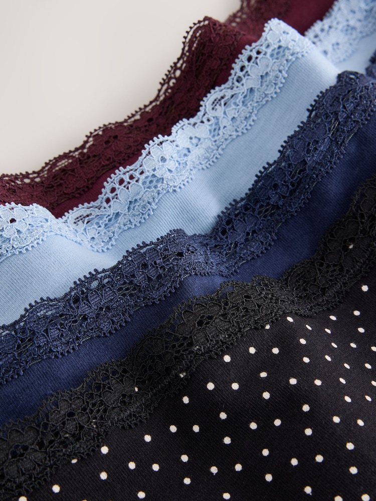 Navy/Blue/Black Spot - Slips aus Baumwolle und Spitze 4er-Pack - Bild 7 von 7 Navy/Blue/Black Spot - Slips aus Baumwolle und Spitze 4er-Pack - Bild 7 von 7