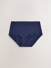 Navy/Blue/Black Spot - Pamučne i čipkaste gaćice 4 Pack - Slika 3 od 7