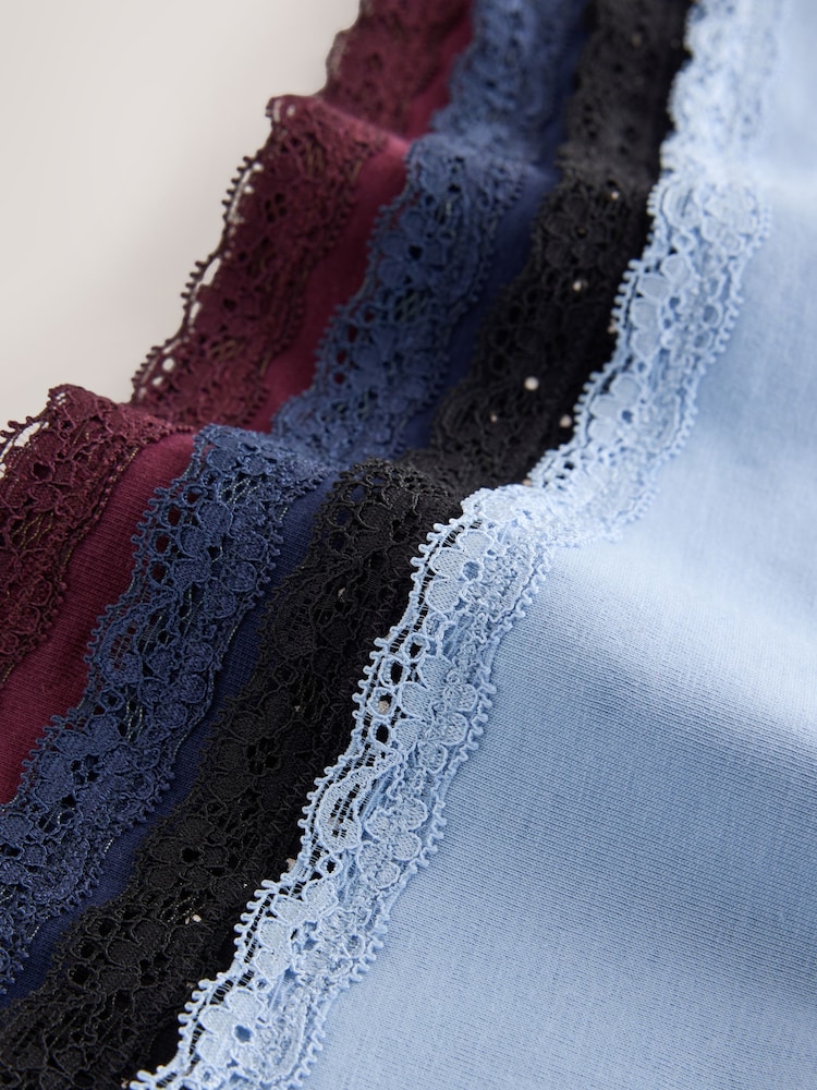 Navy/Blue/Black Spot - Pamučne i čipkaste gaćice 4 Pack - Slika 7 od 7