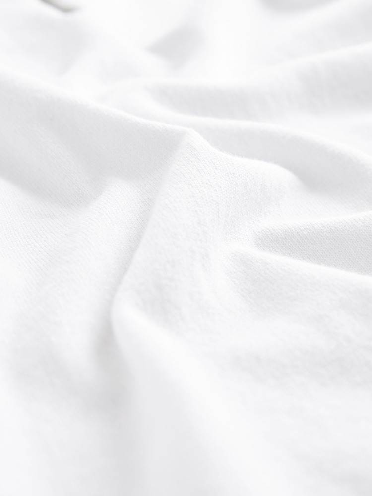 White Knitted Regular Fit Zip Polo Shirt - Image 8 of 8