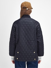 Barbour® Navy Sport Beadnell 100% Cotton Quilt Jacket - Image 3 of 9