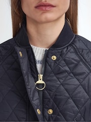 Barbour® Navy Sport Beadnell 100% Cotton Quilt Jacket - Image 4 of 9