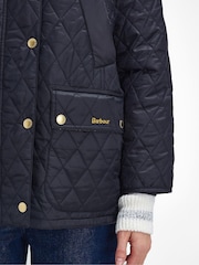 Barbour® Navy Sport Beadnell 100% Cotton Quilt Jacket - Image 7 of 9