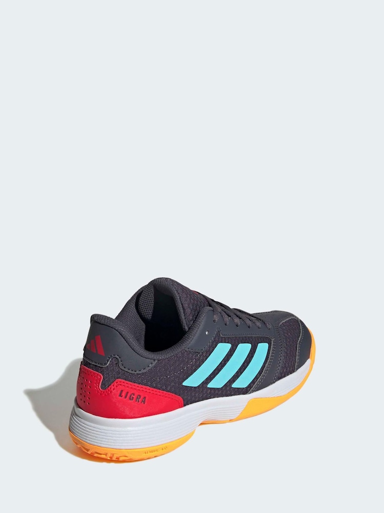 adidas Grey Ligra 8 Indoor Shoes - Image 2 of 10 adidas Grey Ligra 8 Indoor Shoes - Image 2 of 10