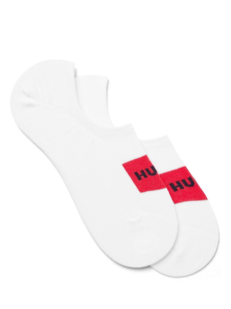 HUGO White Low Cut Label Socks 2 Pack - Image 1 of 3 HUGO White Low Cut Label Socks 2 Pack - Image 1 of 3
