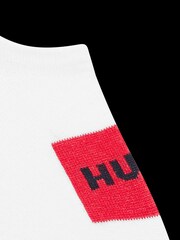 HUGO White Low Cut Label Socks 2 Pack - Image 3 of 3