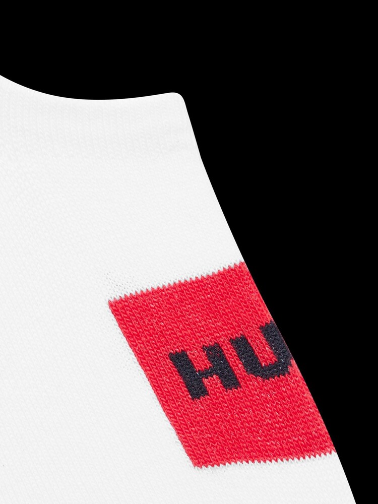 HUGO White Low Cut Label Socks 2 Pack - Image 3 of 3 HUGO White Low Cut Label Socks 2 Pack - Image 3 of 3