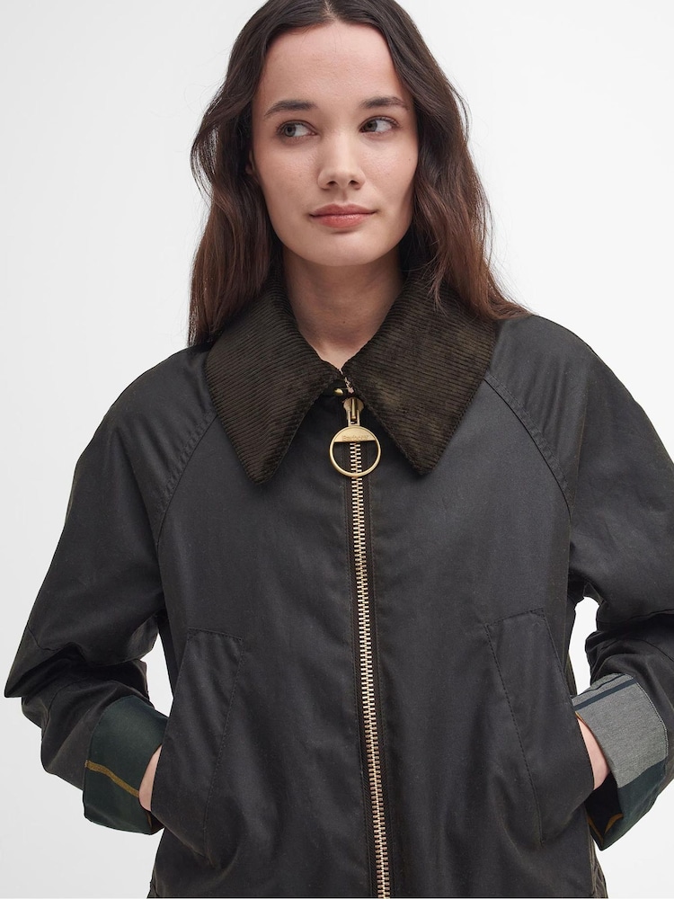 Barbour® Olive Green 100% Cotton Allerston Wax Jacket - Image 5 of 10