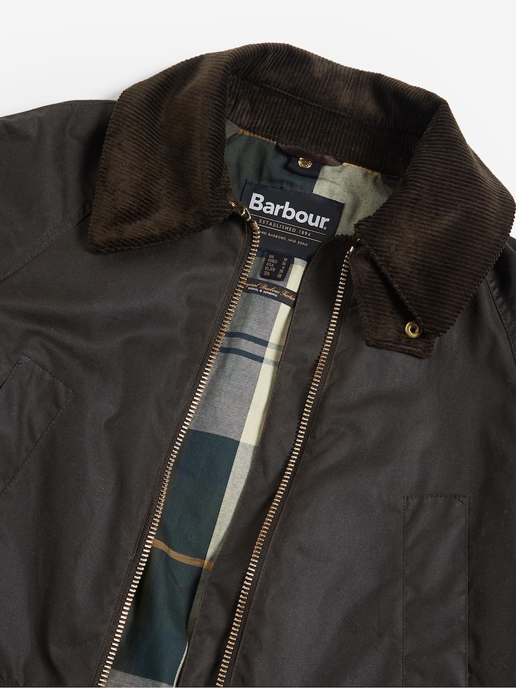 Barbour® Olive Green 100% Cotton Allerston Wax Jacket - Image 9 of 10