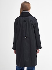 Barbour® Black 100% Cotton Ebberston Longline Archive Wax Jacket - Image 5 of 8