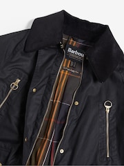 Barbour® Black 100% Cotton Ebberston Longline Archive Wax Jacket - Image 7 of 8