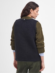 Barbour® Black Dulsie 100% Cotton Borg Gilet - Image 2 of 8