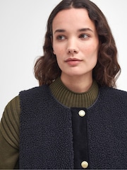 Barbour® Black Dulsie 100% Cotton Borg Gilet - Image 5 of 8