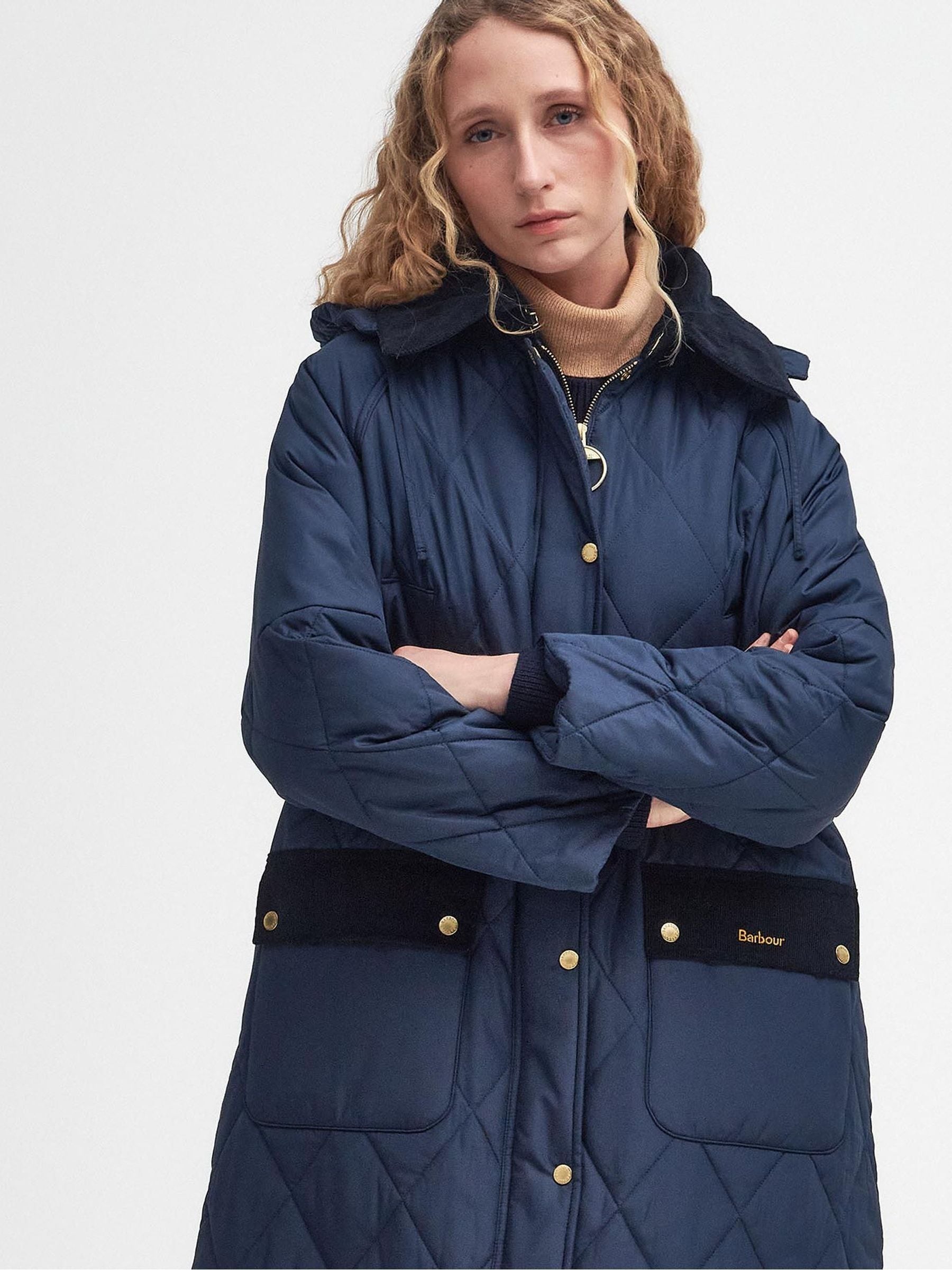 Buy Barbour® Navy 100% Cotton Cookston Longline Diamond