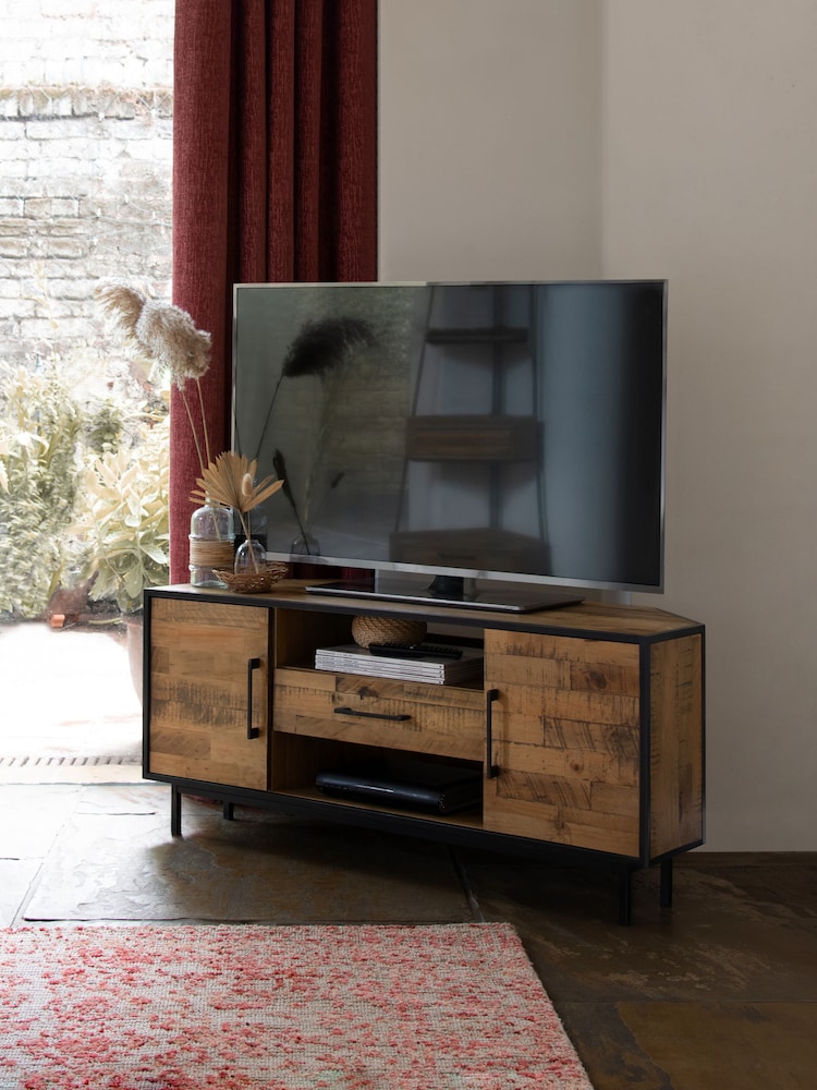 Natural Jefferson Pine Up to 46 inch Corner TV Stand - Image 1 of 8