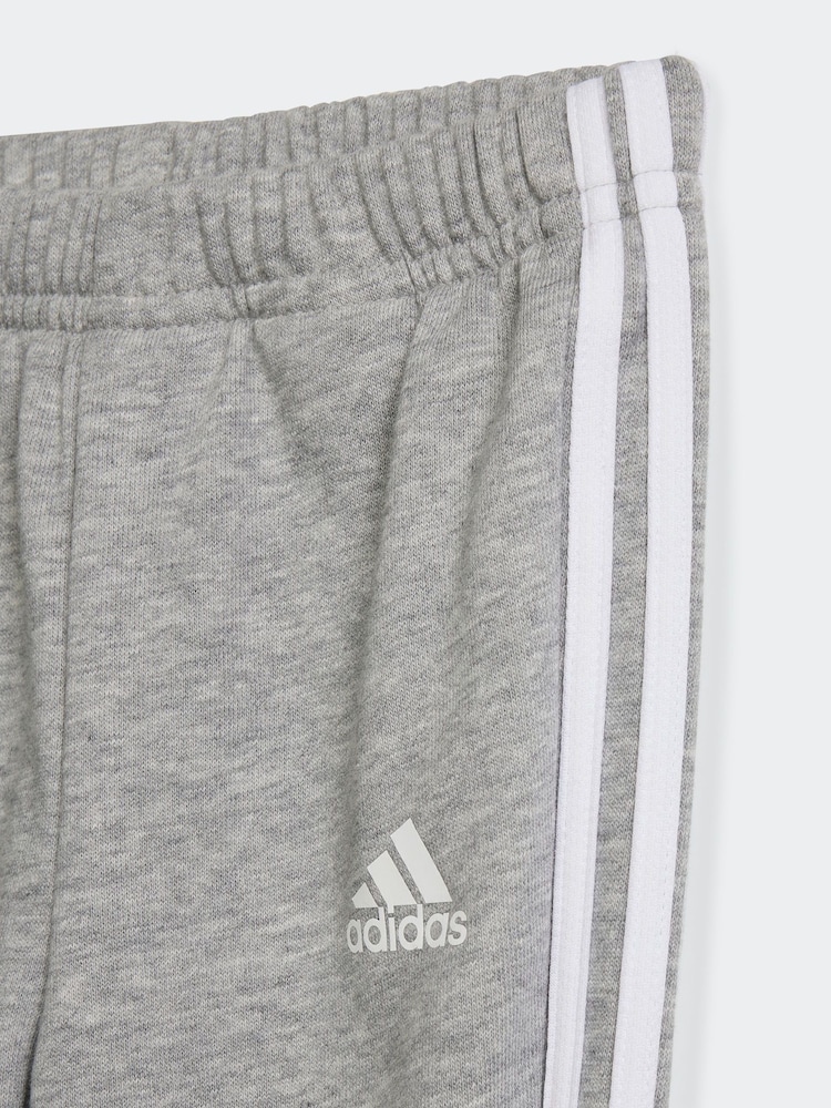 adidas Pink/Grey Kids Essentials 3-Stripes Tracksuit - Image 6 of 6