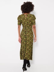 Joe Browns Green Autumn Leaves Printed Jersey Dress - Image 4 of 5