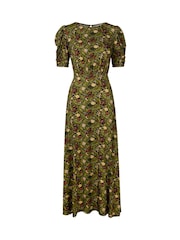 Joe Browns Green Autumn Leaves Printed Jersey Dress - Image 5 of 5