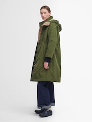 Barbour® Green Iris Waterproof 100% Cotton Longline Jacket - Image 1 of 7