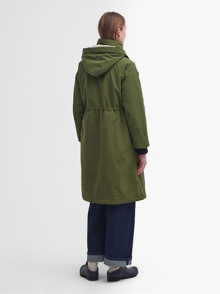 Barbour® Green Iris Waterproof 100% Cotton Longline Jacket - Image 2 of 7