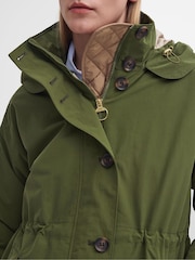 Barbour® Green Iris Waterproof 100% Cotton Longline Jacket - Image 3 of 7