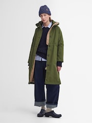 Barbour® Green Iris Waterproof 100% Cotton Longline Jacket - Image 6 of 7