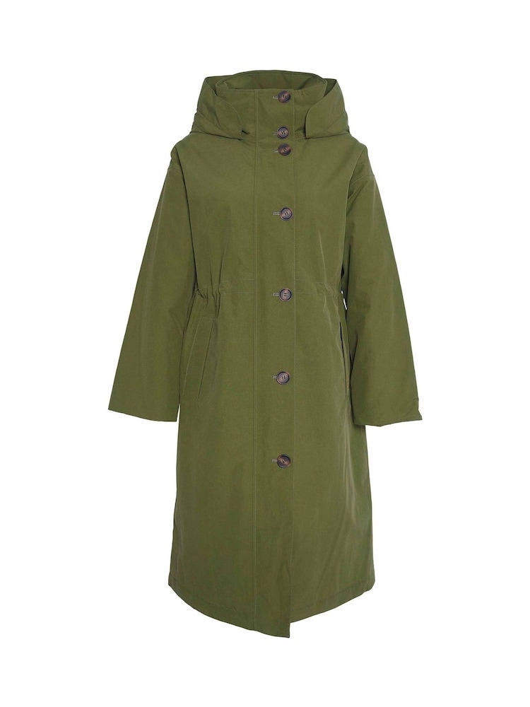 Barbour® Green Iris Waterproof 100% Cotton Longline Jacket - Image 7 of 7