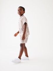 Baker by Ted Baker Stone Polo Shirt and Short Set - Image 3 of 8