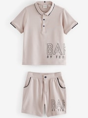 Baker by Ted Baker Stone Polo Shirt and Short Set - Image 5 of 8