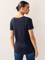 Blue Navy Slouch V-Neck T-Shirt - Image 2 of 5