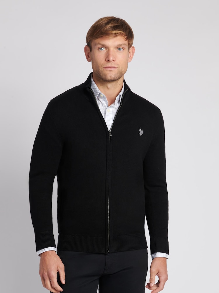 U.S. Polo Assn. Black Knitted Mens Cardigan - Image 1 of 8