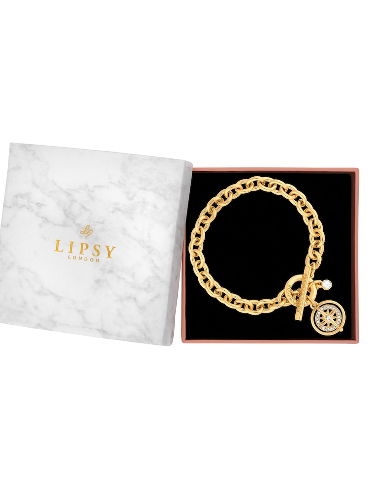 Lipsy Jewellery Gold Tone Evil Eye Charm Bracelet - Gift Boxed - Image 1 of 3