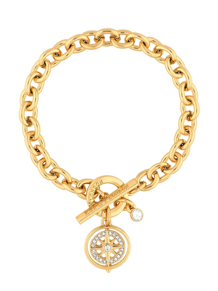 Lipsy Jewellery Gold Tone Evil Eye Charm Bracelet - Gift Boxed - Image 2 of 3
