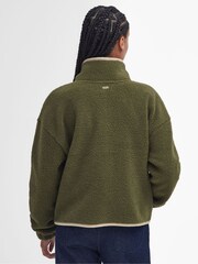 Barbour® Green Violetta Button Up 100% Cotton Borg Fleece - Image 2 of 7