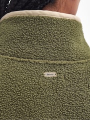 Barbour® Green Violetta Button Up 100% Cotton Borg Fleece - Image 6 of 7