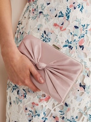 Phase Eight Pink Satin Knot Front Box Clutch - Image 2 of 7