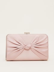 Phase Eight Pink Satin Knot Front Box Clutch - Image 3 of 7