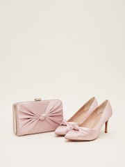 Phase Eight Pink Satin Knot Front Box Clutch - Image 5 of 7