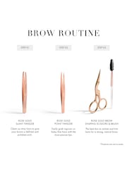 Tweezerman Pink Rose Gold Brow Shaping Scissors and Brush Set - Image 6 of 7
