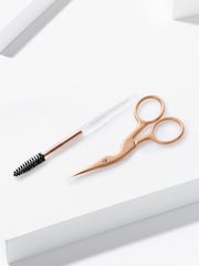 Tweezerman Pink Rose Gold Brow Shaping Scissors and Brush Set - Image 7 of 7