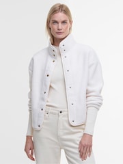 Barbour® Cream Cream Violetta Button Up 100% Cotton Fleece - Image 1 of 7