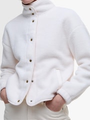 Barbour® Cream Cream Violetta Button Up 100% Cotton Fleece - Image 4 of 7