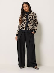 PixieGirl Petite Brown Leopard Button Cardigan - Image 2 of 6