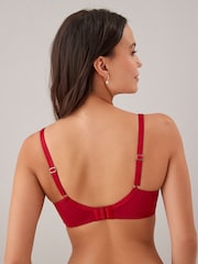 Red/Black/Cream Non Pad Full Cup DD+ Microfibre Smoothing T-Shirt Bras 3 Pack - Image 3 of 10
