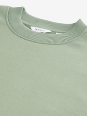Sage Green Regular Fit Jersey Cotton Rich Crew Sweatshirt - Image 7 of 8