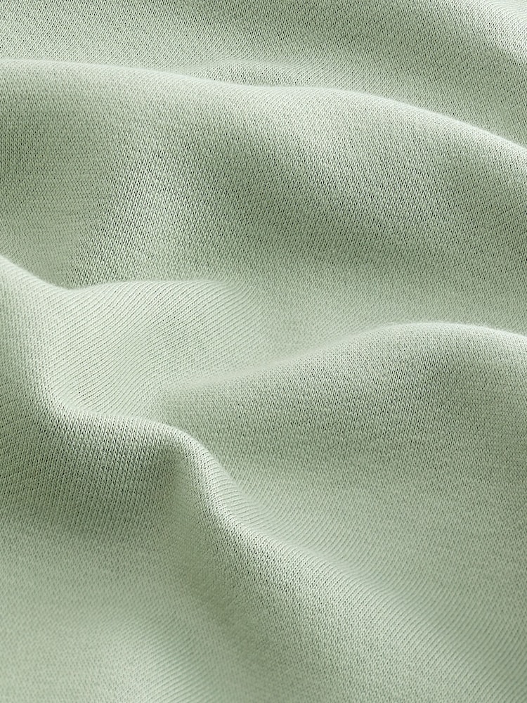 Sage Green Regular Fit Jersey Cotton Rich Crew Sweatshirt - Image 8 of 8