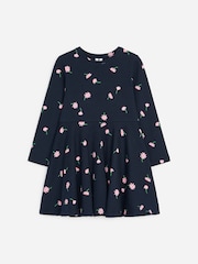 ARKET Blue Printed Jersey Dress - Image 1 of 3