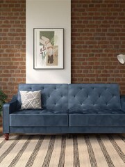 Novogratz Blue Vintage Velvet Tufted Futon - Image 1 of 4