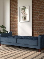 Novogratz Blue Vintage Velvet Tufted Futon - Image 2 of 4